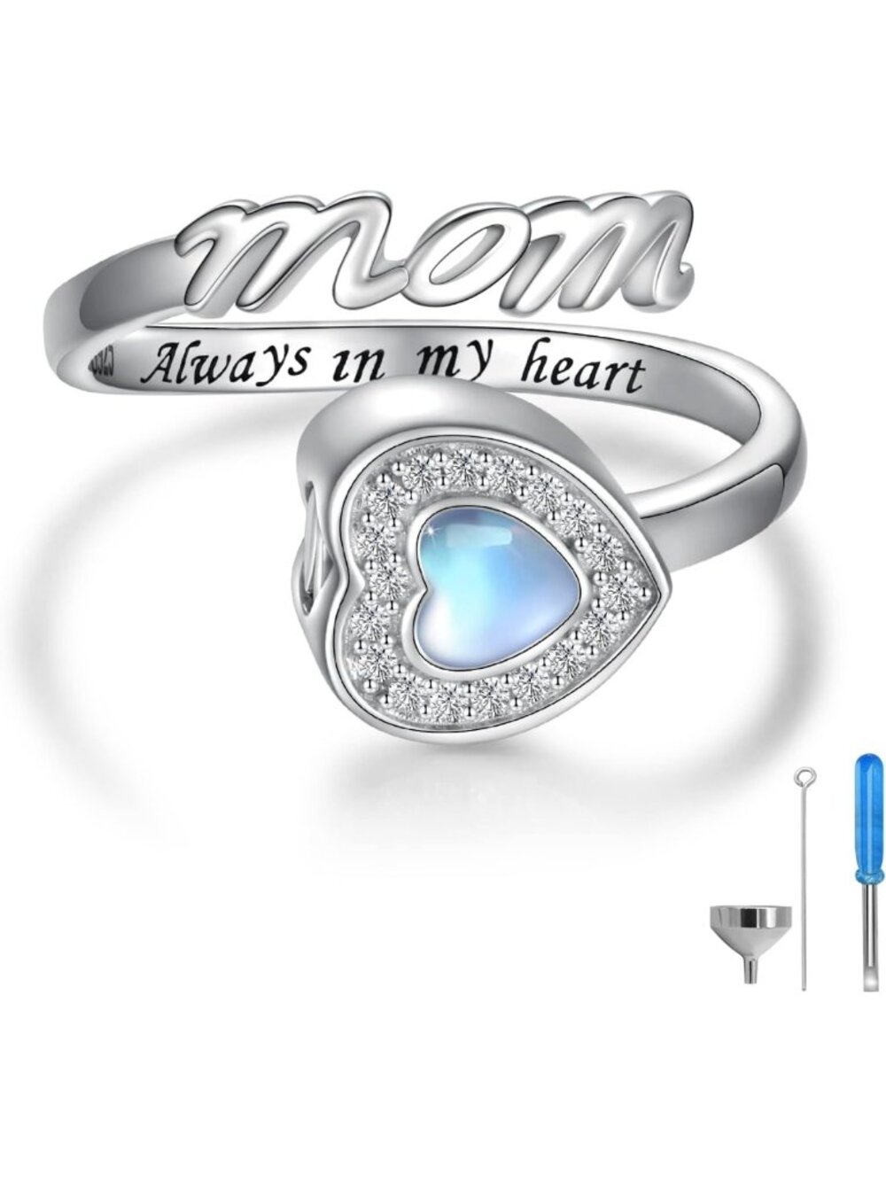 Sterling Silver Cremation Urn Ring for Ashes | Women's Keepsake Jewelry